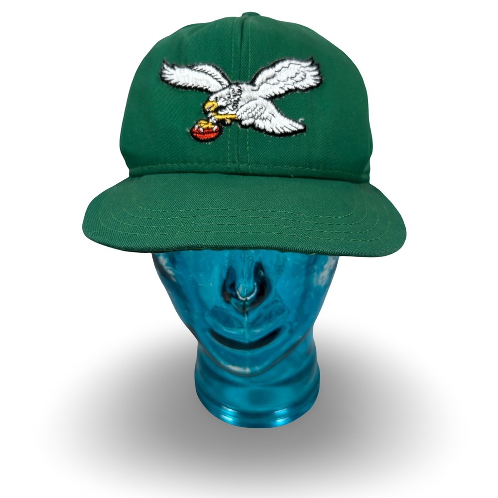 Vintage AJD Philadelphia‎ Eagles Kelly Green Football Snapback Hat Made in US